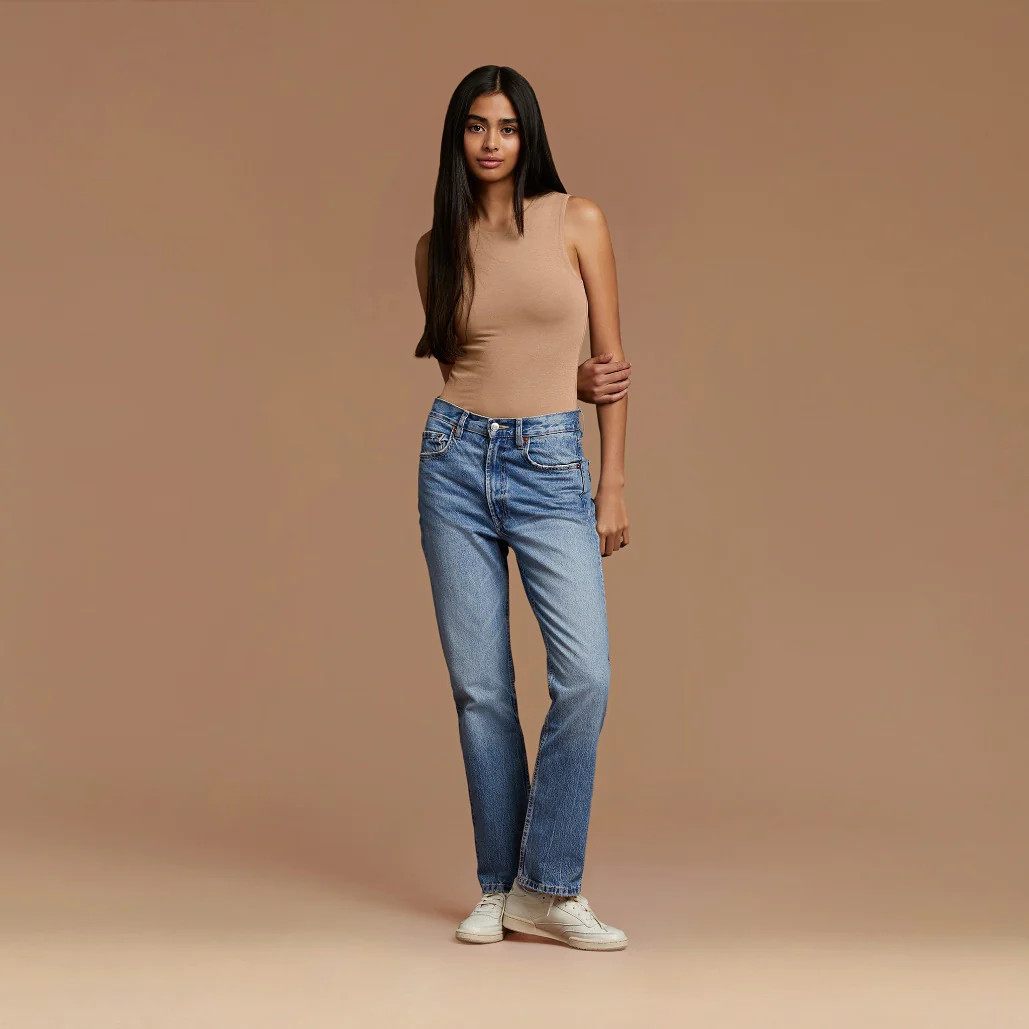 Women's Classic Crew Tank Bodysuit - Cinnamon - nuuds | nuuds