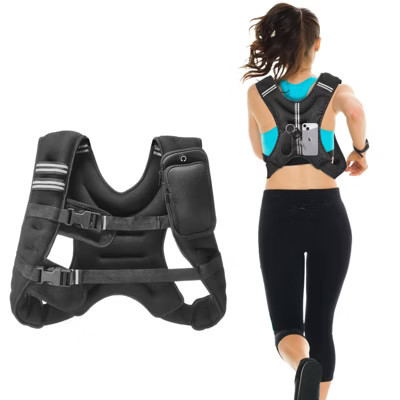 12 LB Adjustable Weighted Vest for Men & Women, Breathable Neoprene, Reflective Strips, Dual Pockets for Walking, Running, Strength Training | Target