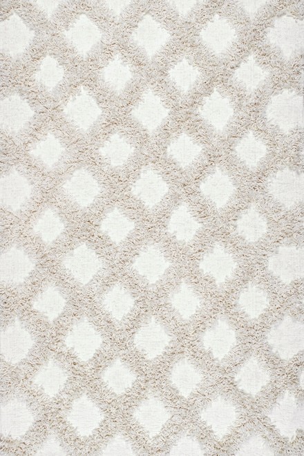 Ivory Shaggy Diamond Trellis | Rugs USA