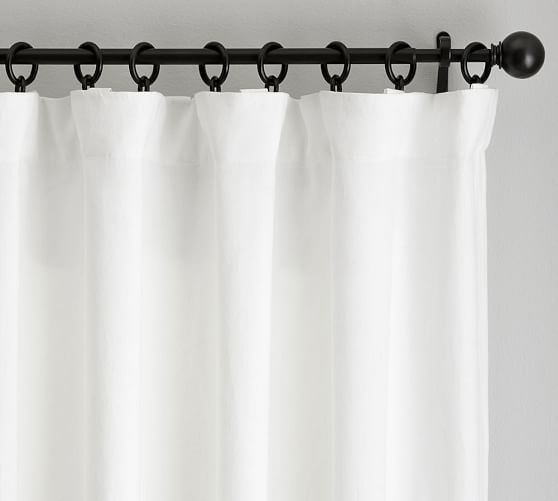Classic Belgian Flax Linen Blackout Curtain, Classic Ivory 50 x 84", | Pottery Barn (US)