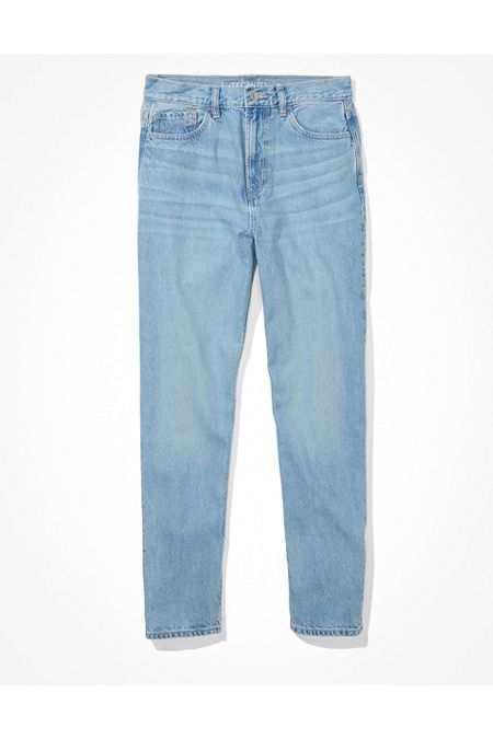 AE x The Jeans Redesign Mom Jean Women's Washed Blue 16 Regular | American Eagle Outfitters (US & CA)