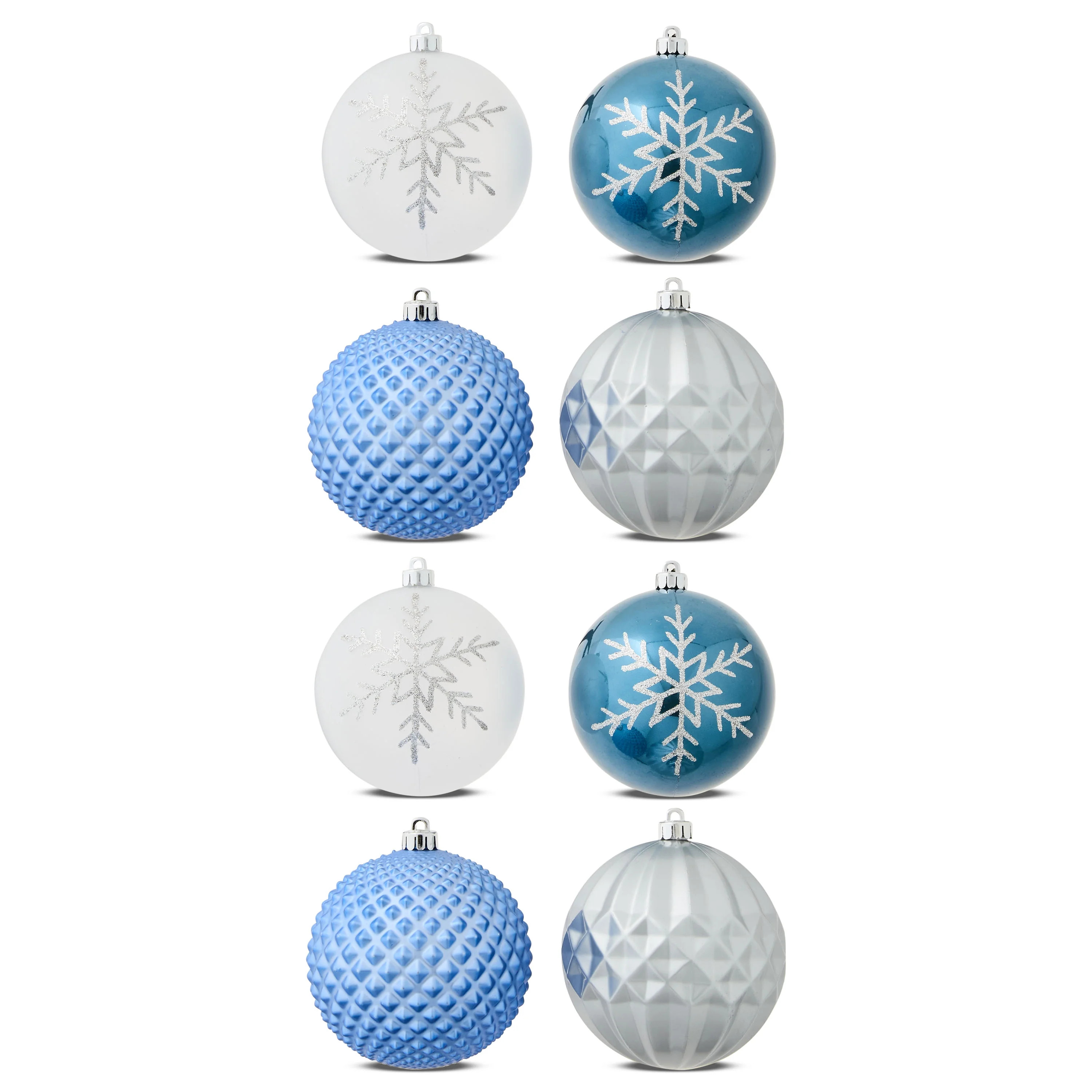 Pizarra Oscura de 8 Unidades, Adornos Navideños Irrompibles en Azul Hielo y Plata, 3,94 Pulgadas... | Walmart (US)