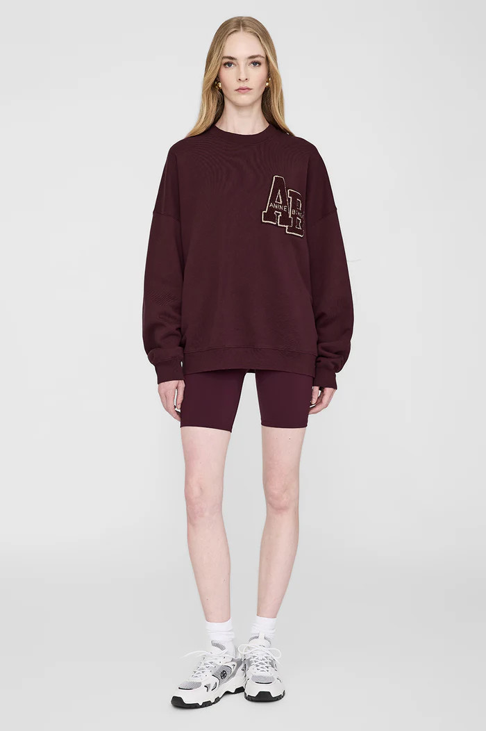 Miles Oversized Sweatshirt Letterman - Black | Anine Bing