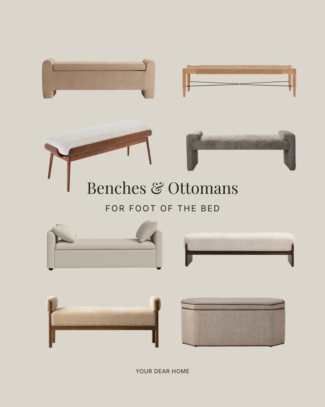 Complete your bedroom setup by adding a bench at the foot of the bed. Here are some gorgeous finds on a budget! 

 #LTKHome