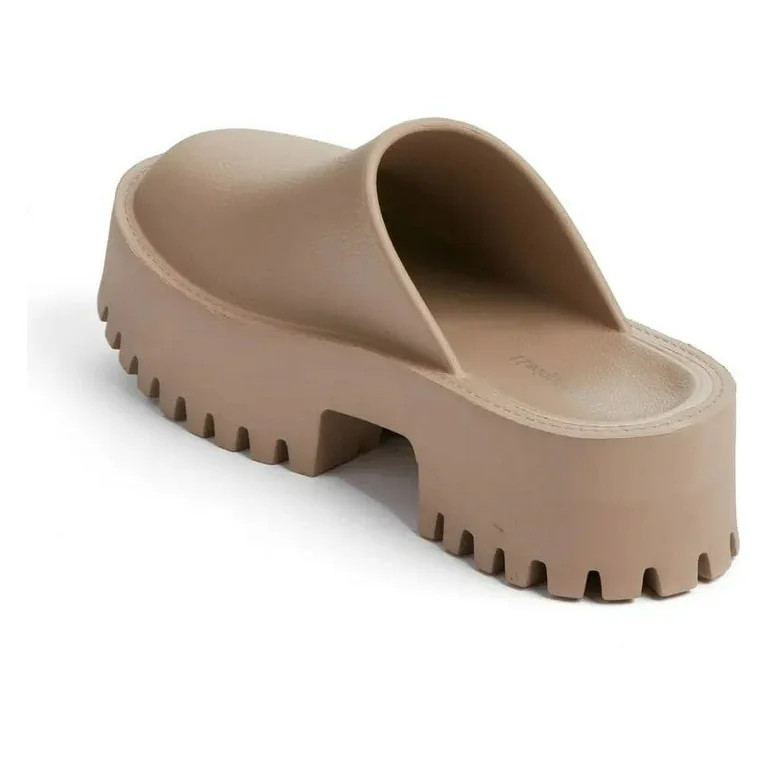 Jeffrey Campbell Clogge Taupe Fashion Slip On Chunky Platform Mule Clog Sandals (Taupe, 9) | Walmart (US)