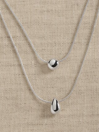 Layered Metal Pendant Necklace | Banana Republic Factory