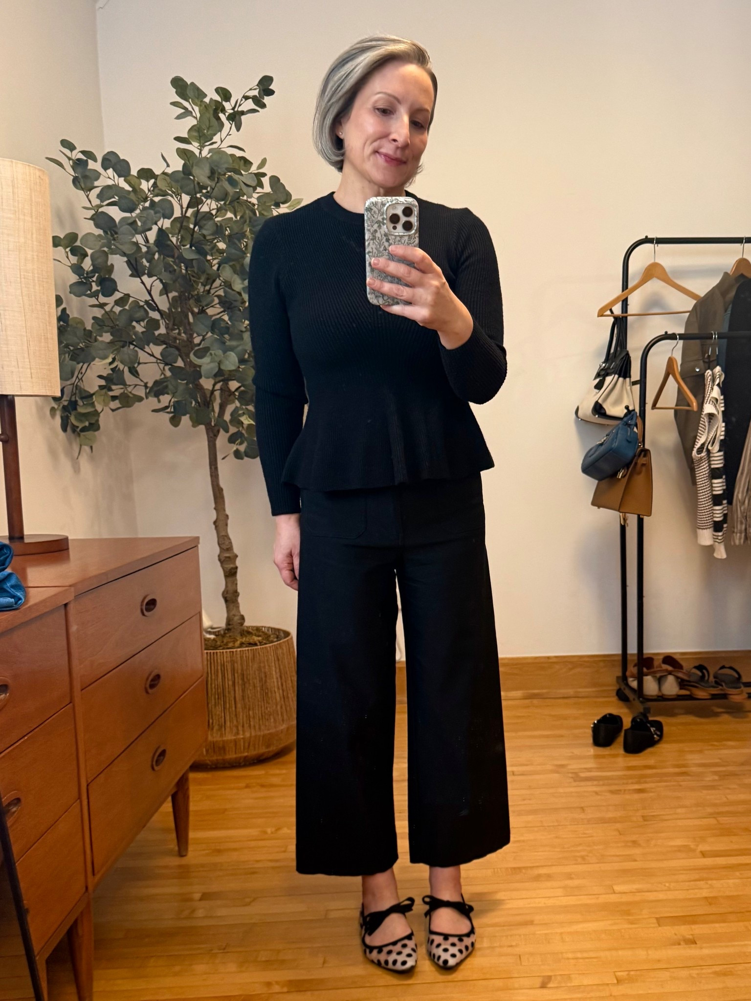 Simple work outfit #OOTD with these Anthro Colette inspired pants from Miduo and these adorable polka dot flats. 

#LTKOver40 #LTKootd #LTKdayinmylife