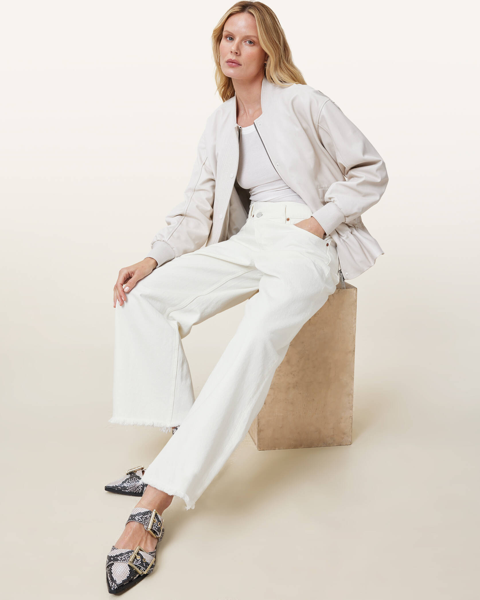 Aki Crossover Straight Leg Denim Jeans | AllSaints UK