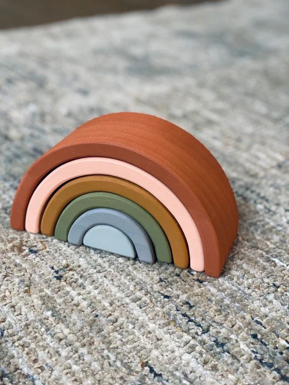 Wooden Rainbow Stacking Toy  Boho Rainbow Stacker  | Etsy | Etsy (US)