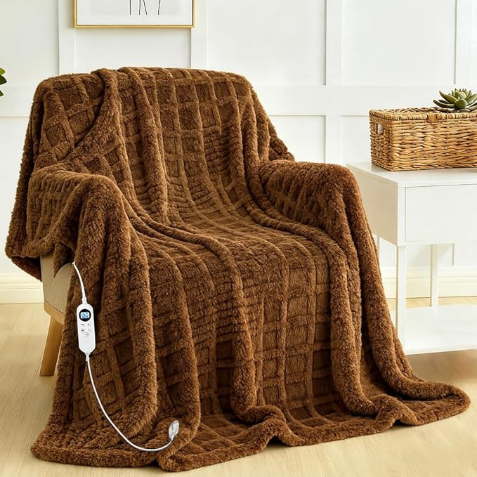 Eastsora Heated Blanket Electric,Waffle Heating Blanket with 12 Heat Levels, Fast Heating Blanket... | Amazon (US)