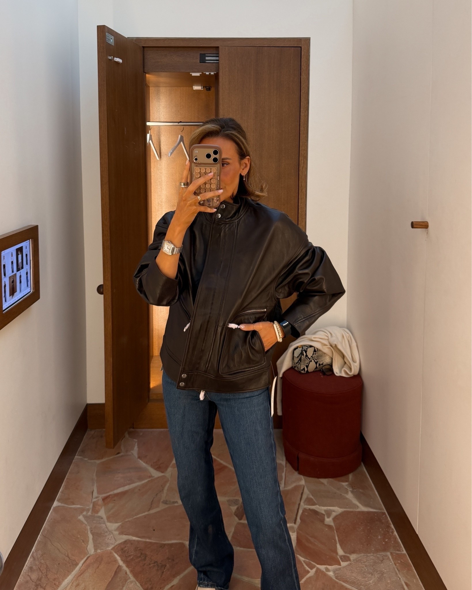 The perfect oversized leather jacket xs 
Fully stocked!

#LTKSeasonal #LTKOver40