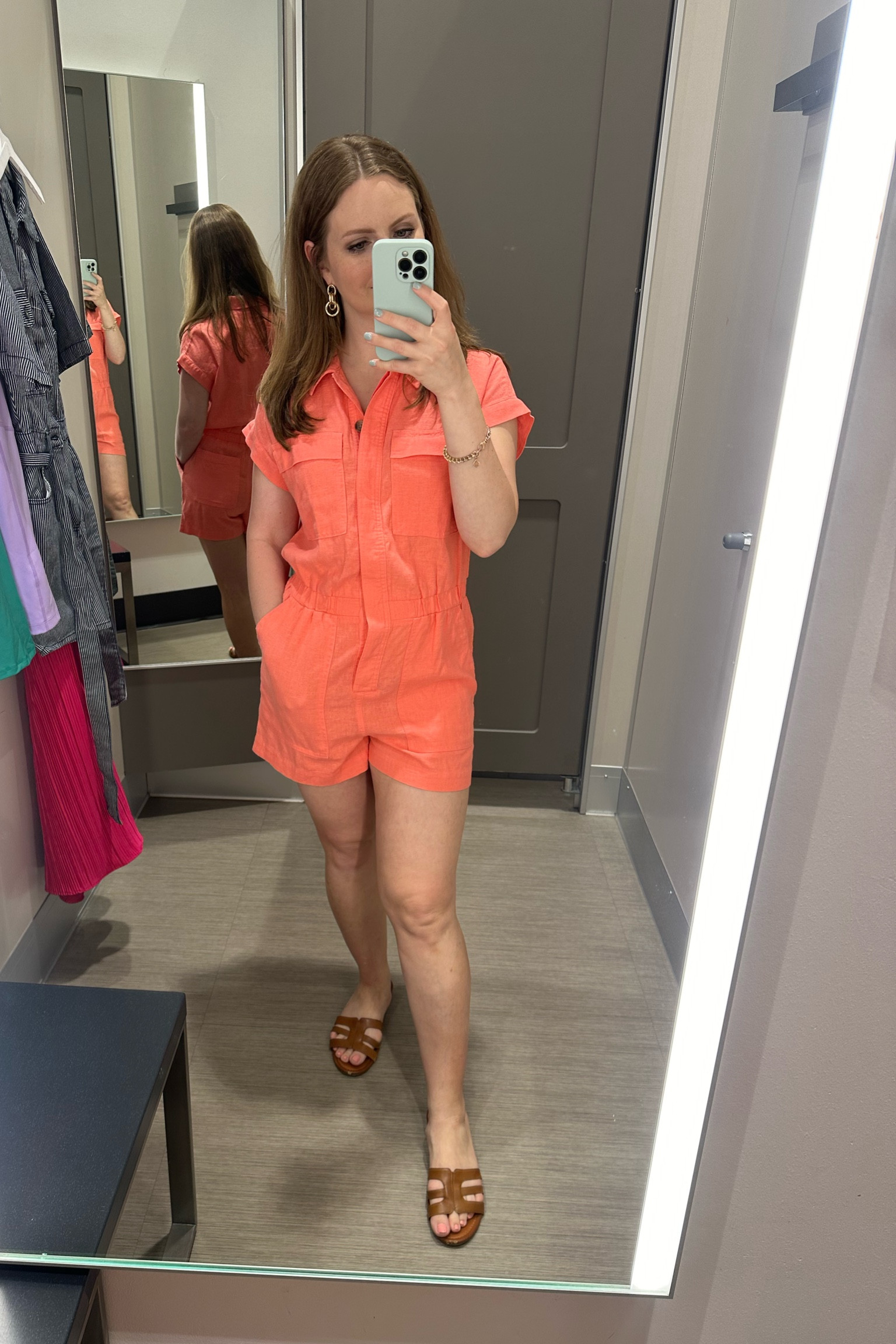Short-sleeve linen romper from Target. Wearing an XS and love the fit! 

Romper, jumpsuit, summer outfit, casual outfit 

#LTKSeasonal #LTKFindsUnder50 #LTKTravel