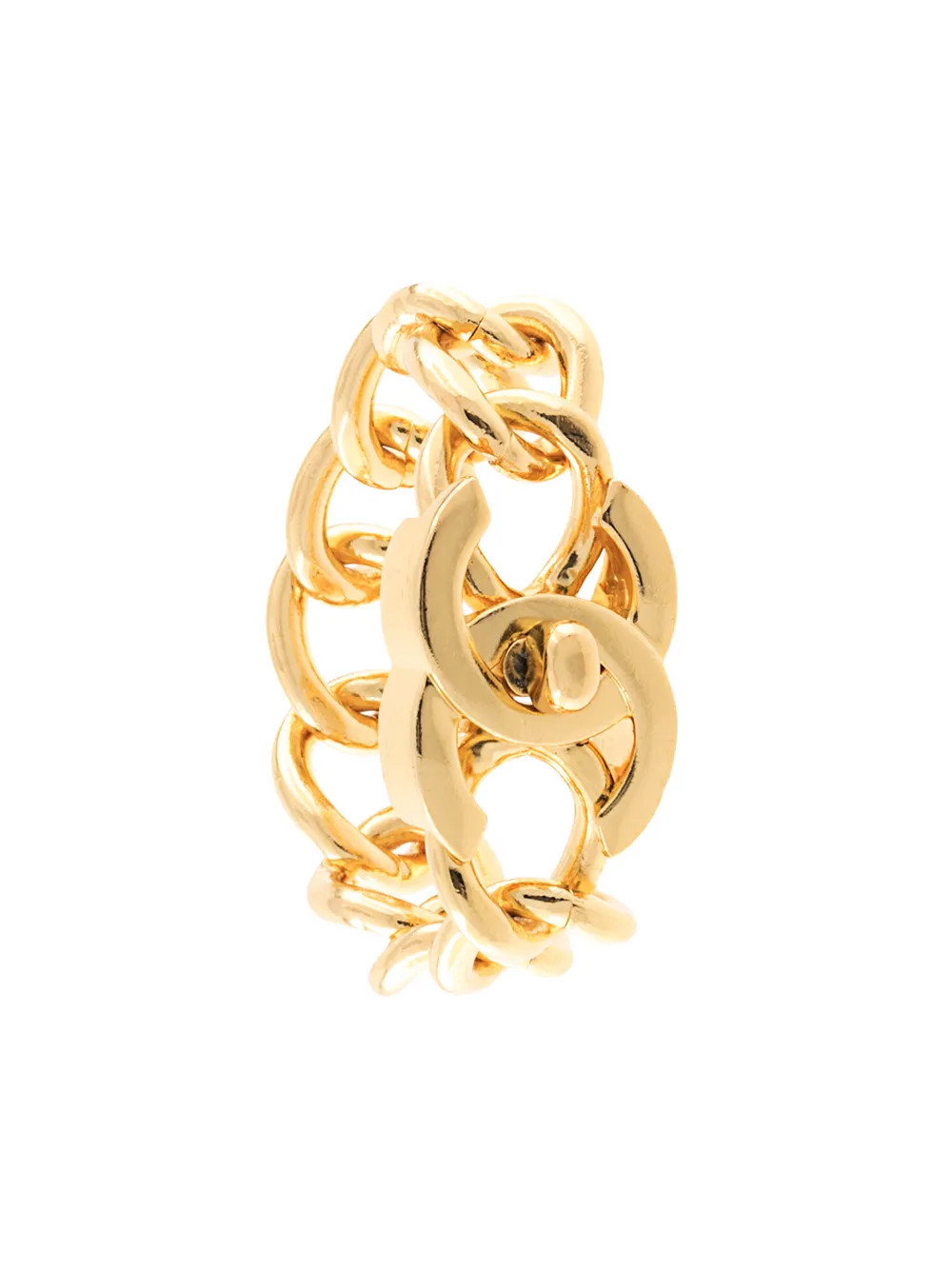 CHANEL Pre-Owned 1996 CC turnlock motif chain bracelet - Gold | Farfetch Global
