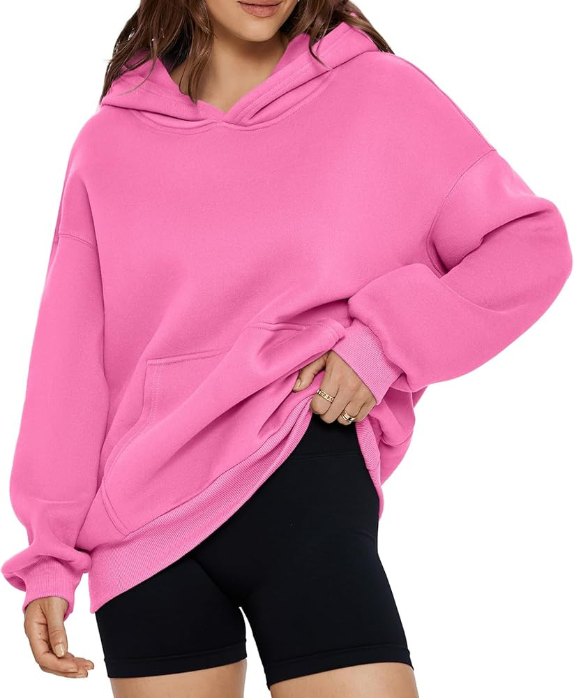 Glamaker Women's Oversized Essentials Hoodies Fleece Sweatshirts Fall Long Sleeve Sweater Pullove... | Amazon (US)