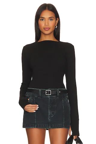 Lanston X REVOLVE Mock Neck Top With Thumbholes in Black from Revolve.com | Revolve Clothing (Global)