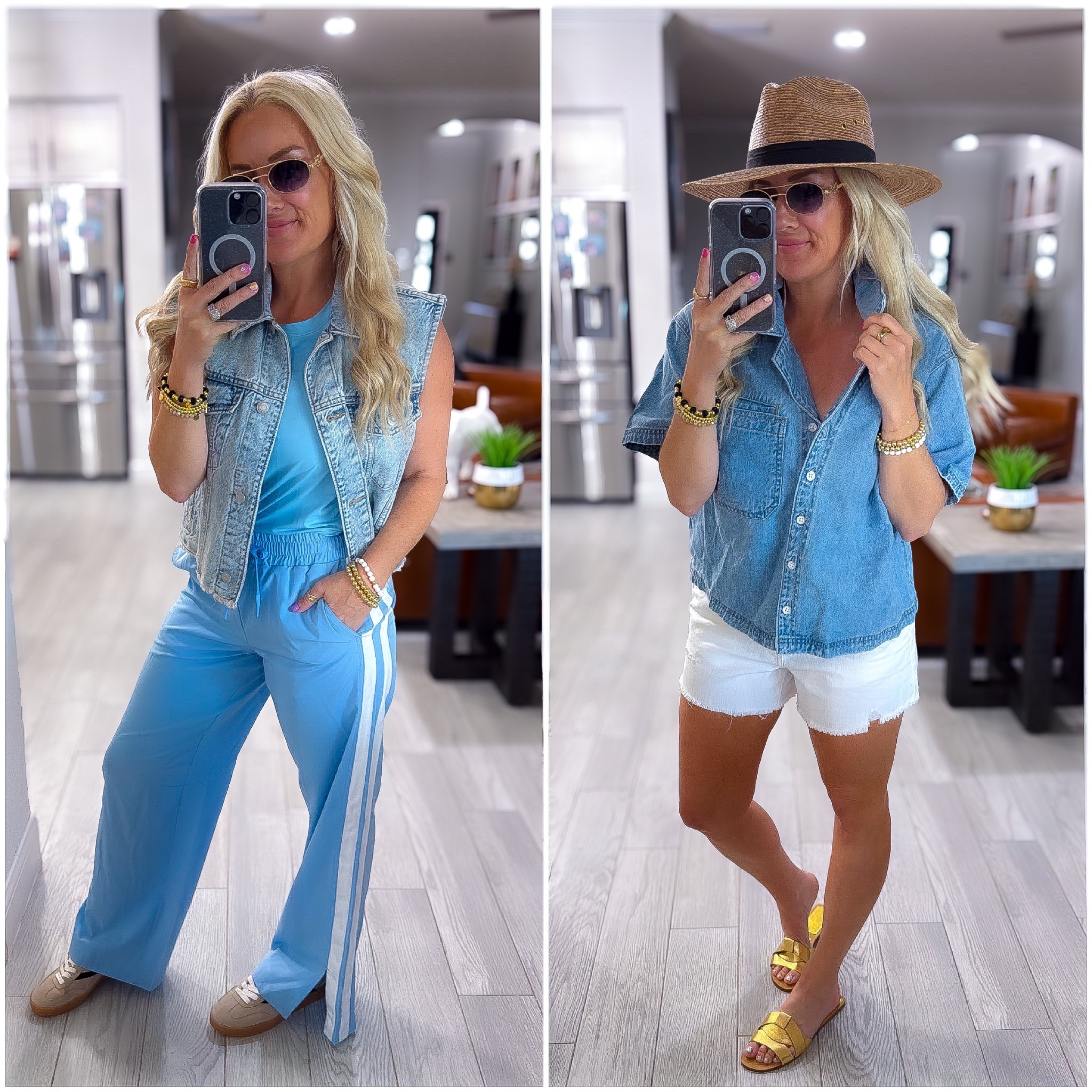 Basics for summer from target 
Track pants - small 
Denim vest and tank - small
Denim shirt - medium, need small 

#LTKStyleTip #LTKTravel #LTKSummerEdit