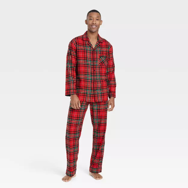 Men's Holiday Tartan Plaid Flannel Matching Family Pajama Set - Wondershop™ Red | Target