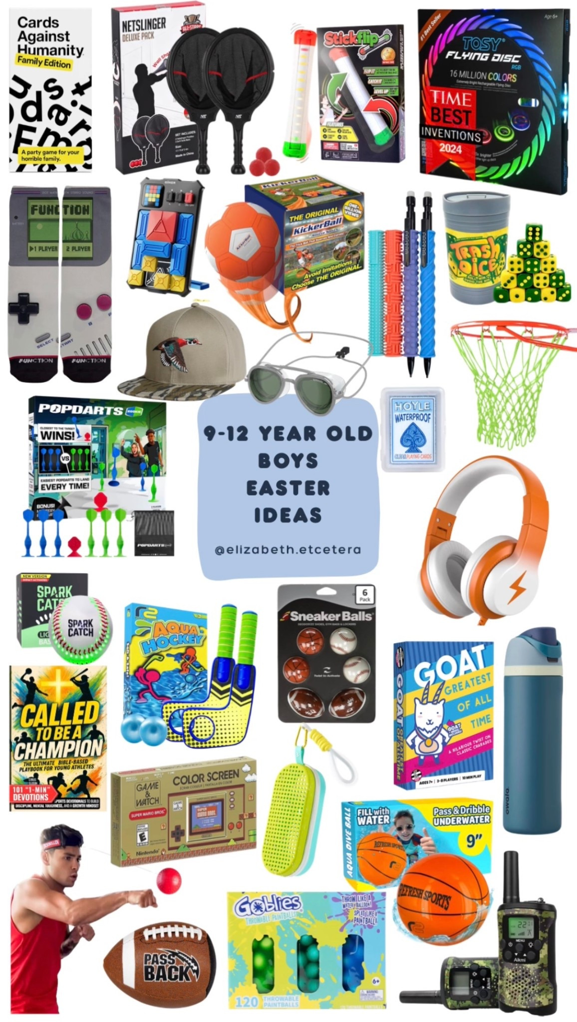 If you’re stuck on what to put in a 9–12 year old boy’s Easter basket, here are some ideas my kids would immediately grab.

A good mix of active toys, little games, gadgets, and a few fun surprises.

easter basket ideas for boys 9-12, easter basket ideas for tween boys, easter basket ideas for older boys, easter basket ideas for 10 year old boy, easter basket ideas for 11 year old boy, easter basket ideas for 12 year old boy, tween boy easter basket ideas, easter basket fillers for boys, easter basket stuffers for boys, non candy easter basket ideas for boys, easter basket ideas for kids, cool easter basket ideas for boys, fun easter basket fillers for boys, inexpensive easter basket fillers, unique easter basket finds for boys, outdoor toys for boys, small games for kids, tween boy gift ideas, gifts for 9 year old boys, gifts for 10 year old boys, gifts for 11 year old boys, gifts for 12 year old boys, cool gadgets for kids, sporty toys for boys, travel games for kids, pocket games for kids, active toys for kids, screen free toys for kids, backyard games for kids, fun outdoor toys for boys, water toys for kids, kids headphones, kids walkie talkies, kids water bottle, kids hats boys, boys outdoor activity toys, stocking stuffer ideas for boys, small gifts for boys, fun toys boys 9-12

#LTKmomlife #LTKKids #LTKBaby