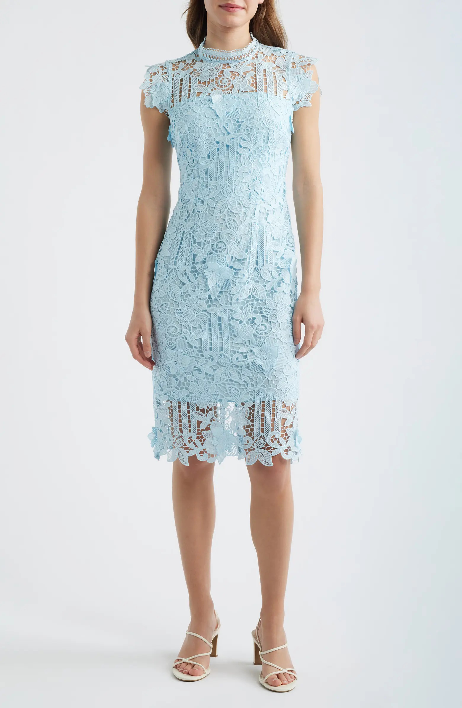 Eliza J Floral Appliqué Lace Sheath Dress | Nordstrom | Nordstrom