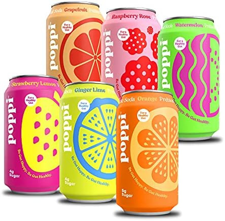 POPPI Sparkling Prebiotic Soda w/ Gut Health & Immunity Benefits, Beverages w/ Apple Cider Vinega... | Amazon (US)