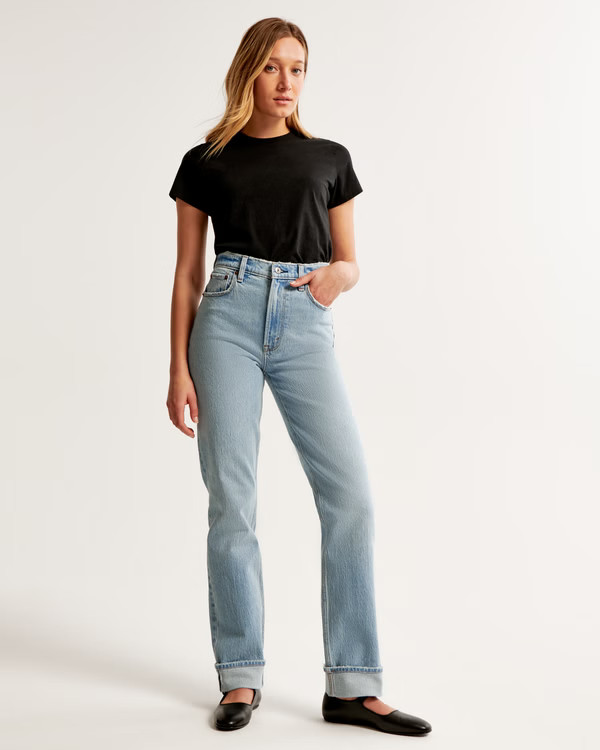 Curve Love Ultra High Rise 90s Straight Jean | Abercrombie & Fitch (US)
