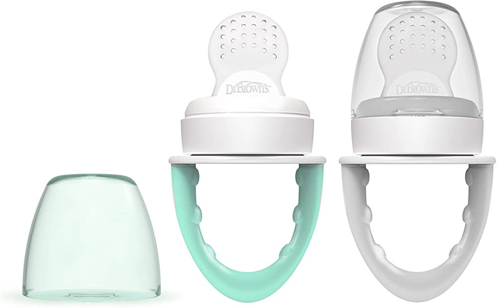 Dr. Brown's Fresh First Silicone Feeder, Mint & Grey, 2 Count | Amazon (US)