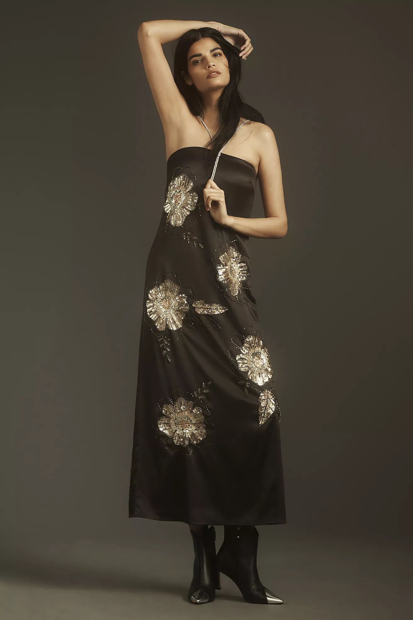 Let Me Be Strapless Embellished Midi Dress | Anthropologie (US)