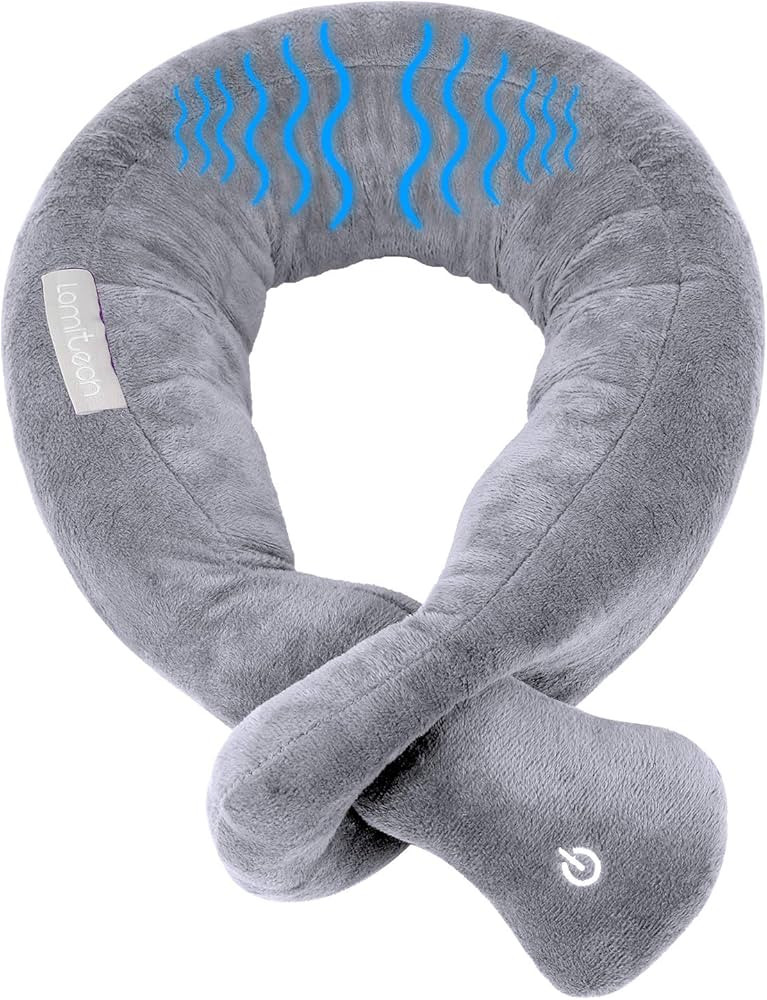 lomitech Travel Pillow/Vibration Wrap Neck Massage,Airplane Pillow Portable Battery Operated Adju... | Amazon (US)