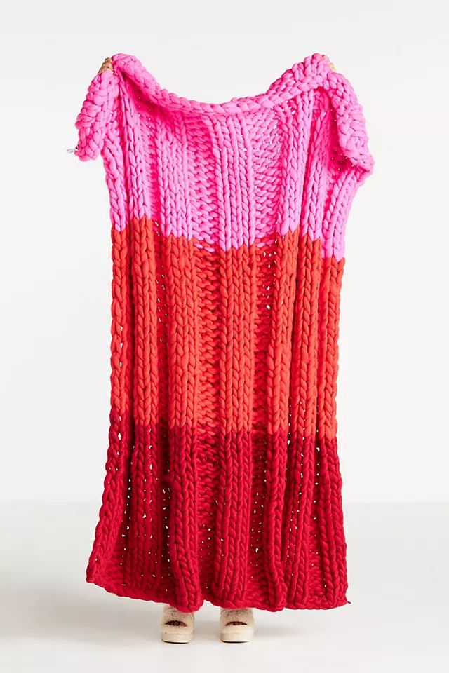 Chunky Knit Wool Throw Blanket | Anthropologie (US)