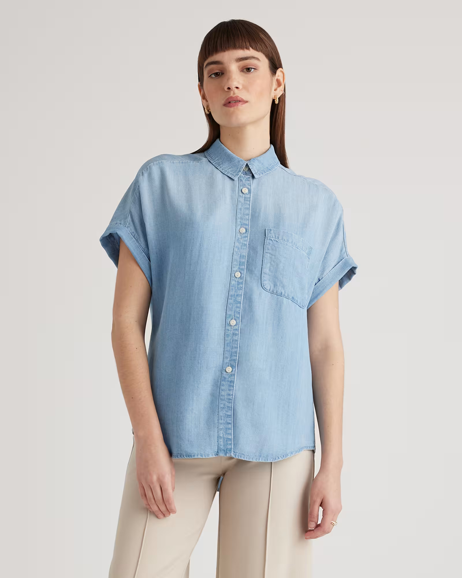 Chambray Tencel Short Sleeve Shirt | Quince