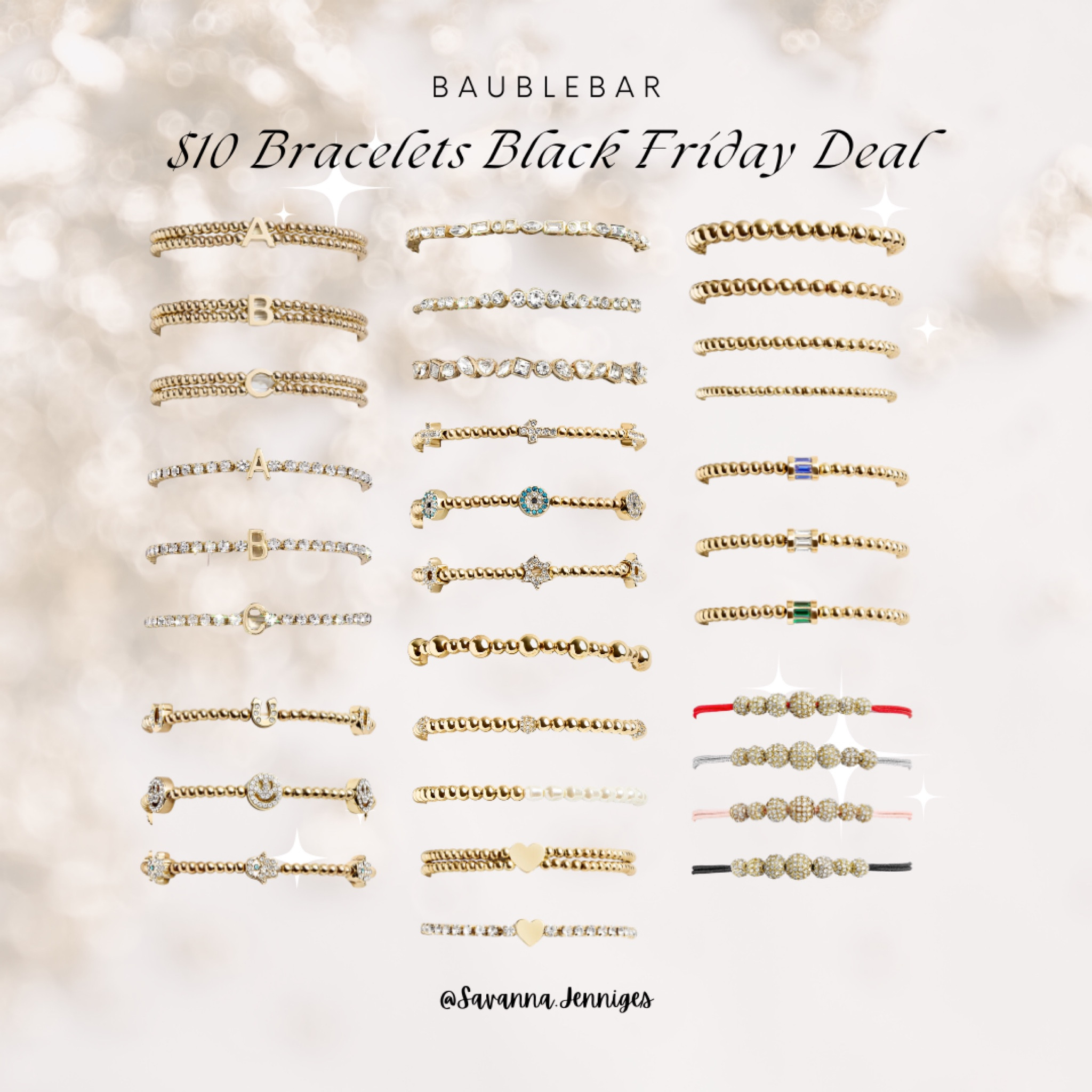 Black Friday & Cyber Monday Jewelry Deals from Baublebar- $10 Tennis, Pisa, Pull Tie & Cord Bracelets!

#LTKGiftGuide #LTKSaleAlert #LTKCyberWeek