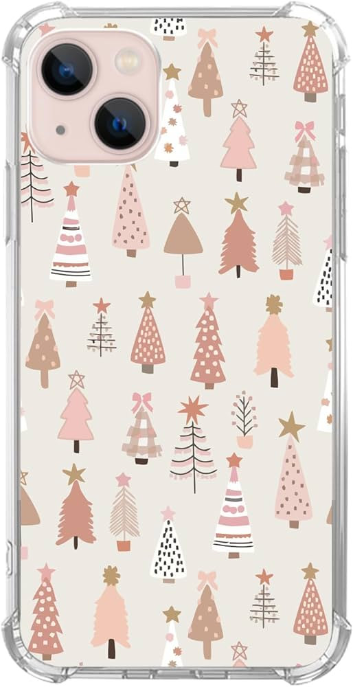 Pink Christmas Trees Case Compatible with iPhone 14 Plus, Cute Winter Christmas Case for iPhone 1... | Amazon (US)