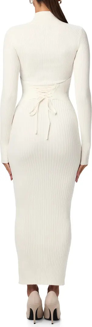 Back Corset Rib Long Sleeve Sweater Dress | Nordstrom