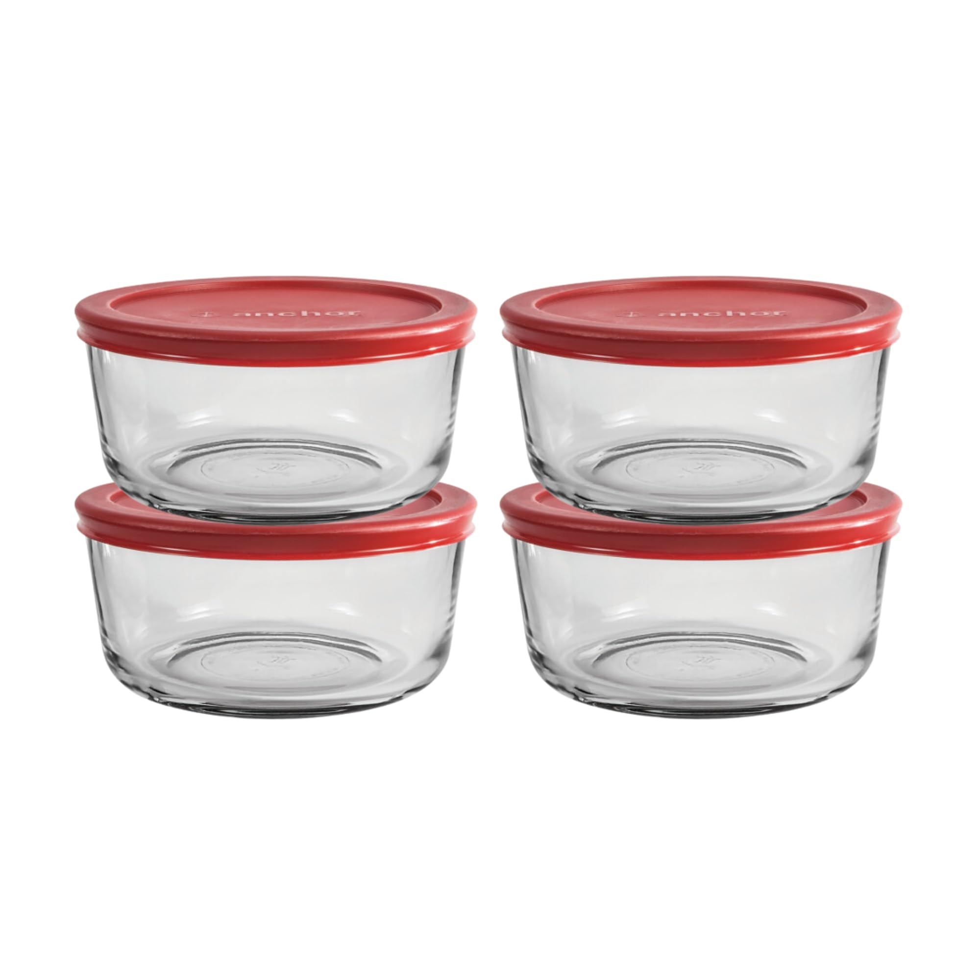 Anchor Hocking 4 Cup Glass Storage Containers with Lids, Set of 4 Glass Food Storage Containers w... | Amazon (US)