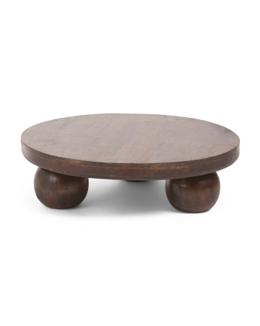 31.5x9 Solid Wood Coffee Table With Ball Feet | TJ Maxx