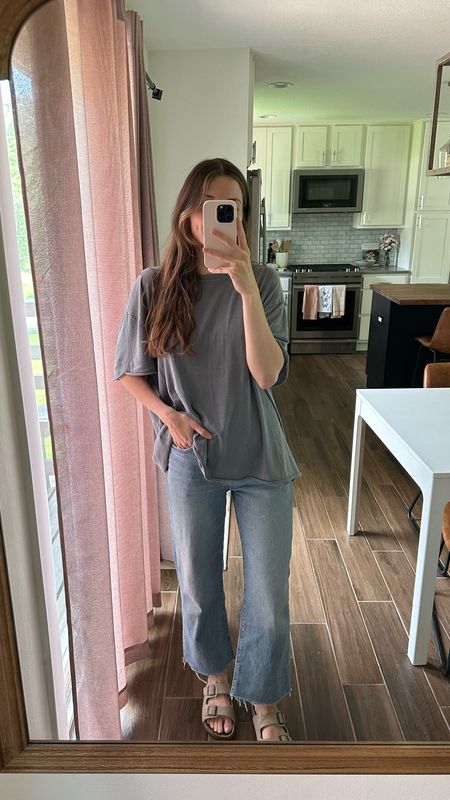 one of my favorite outfits, so comfortable and love the fit of the tee and jeans! 
Wearing a small in tee, jeans are tts & on sale through the LTK app!

Spring outfit, mom outfit, summer outfit 

#LTKxMadewell #LTKSeasonal