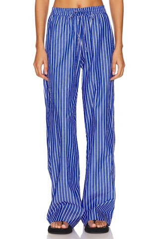 Enza Costa Poplin Resort Pant in Blue & White from Revolve.com | Revolve Clothing (Global)