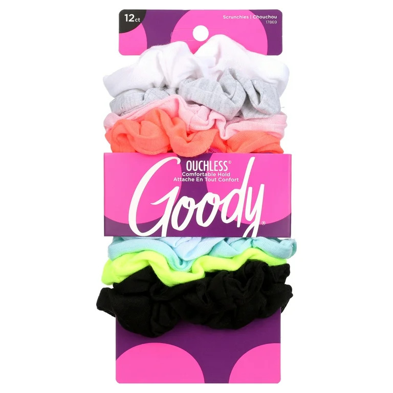 Goody Scrunchie Large Plain Cotton Bright Asst, 12 count | Walmart (US)