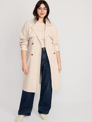 Double-Breasted Tie-Belt Trench Coat for Women | Old Navy (CA)