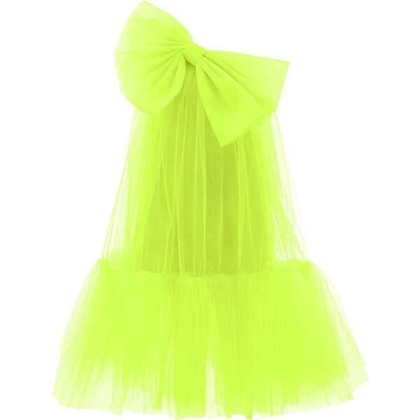 Maggi Neon Bow Tulle Dress, Green | Maisonette