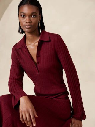 Nezha Merino Sweater Polo | Banana Republic (US)