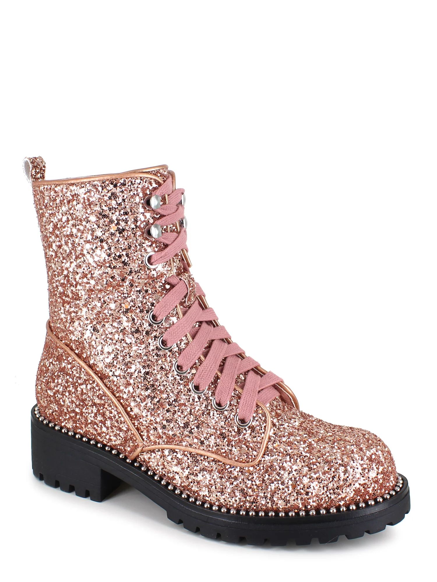 PORTLAND by Portland Boot Company Glitter Combat Boot - Walmart.com | Walmart (US)