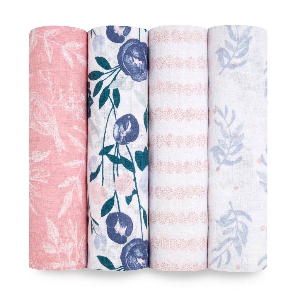 Aden + Anais Essentials Swaddle Flowers Bloom 4pk | Target