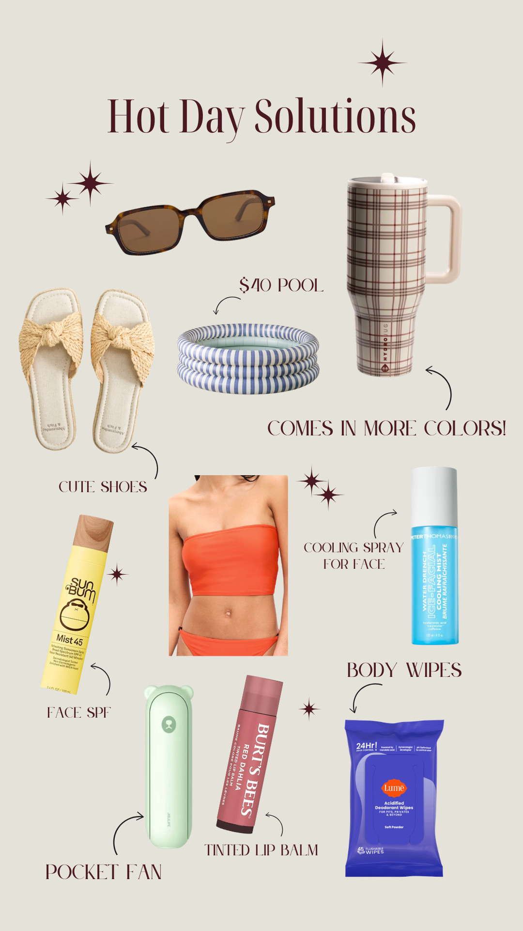 When the temperature hits 90°, these are the things I actually reach for. ☀️ From cooling beauty products and SPF to a portable fan, comfy sandals, and a tumbler that keeps drinks cold for hours, these hot weather essentials make summer a whole lot more comfortable.

Shop all my favorite warm-weather finds through my LTK.

#LTKSummer #LTKFinds #SummerEssentials #HotWeatherMustHaves #AmazonFinds #SummerStyle #BeachDayEssentials #PoolDay #VacationEssentials #StayCool #SummerFavorites #LTKHome #TravelEssentials #SummerBeauty #EverydayEssentials 

 