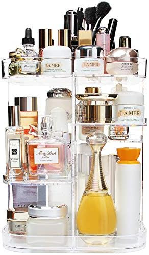 AMEITECH 360-Degree Makeup Organizer, DIY Adjustable Rotating Cosmetic Storage Carousel Spinning ... | Amazon (US)
