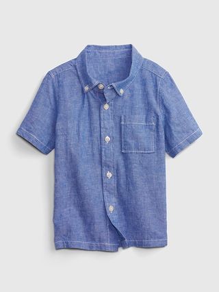 Toddler Linen-Cotton Button-Down Shirt | Gap (US)