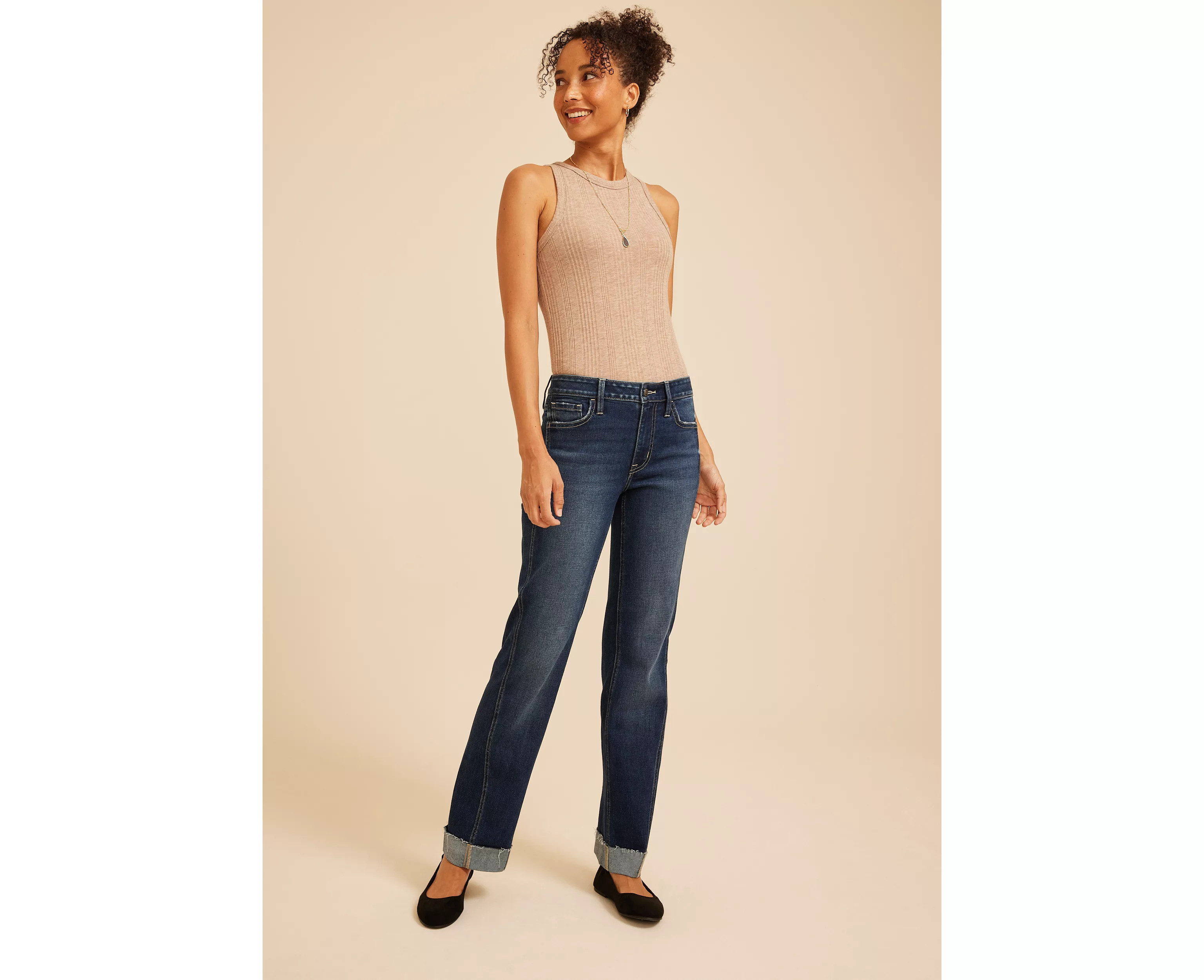 m jeans by maurices\u2122 High Rise Dark Seamed Relaxed Straight Jean | maurices | Maurices