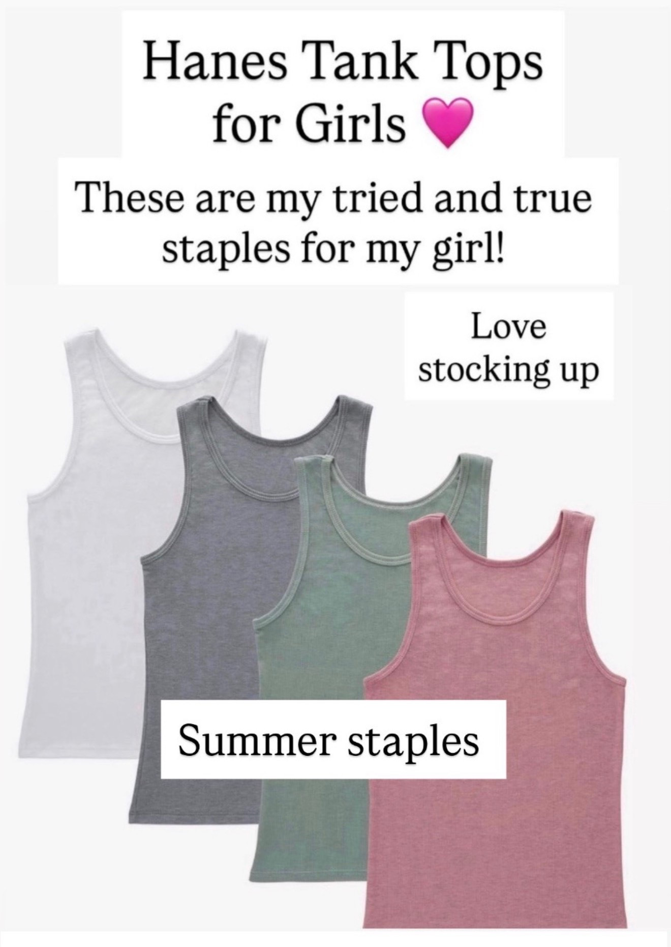 Hanes tank tops for girls

#LTKKids