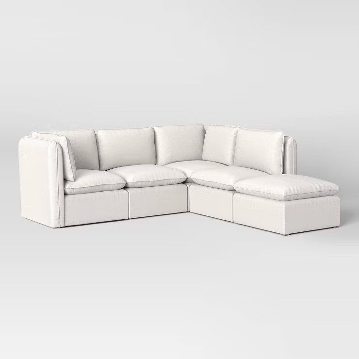 5pc Haven French Seam Modular Sectional Cream - Threshold™ | Target