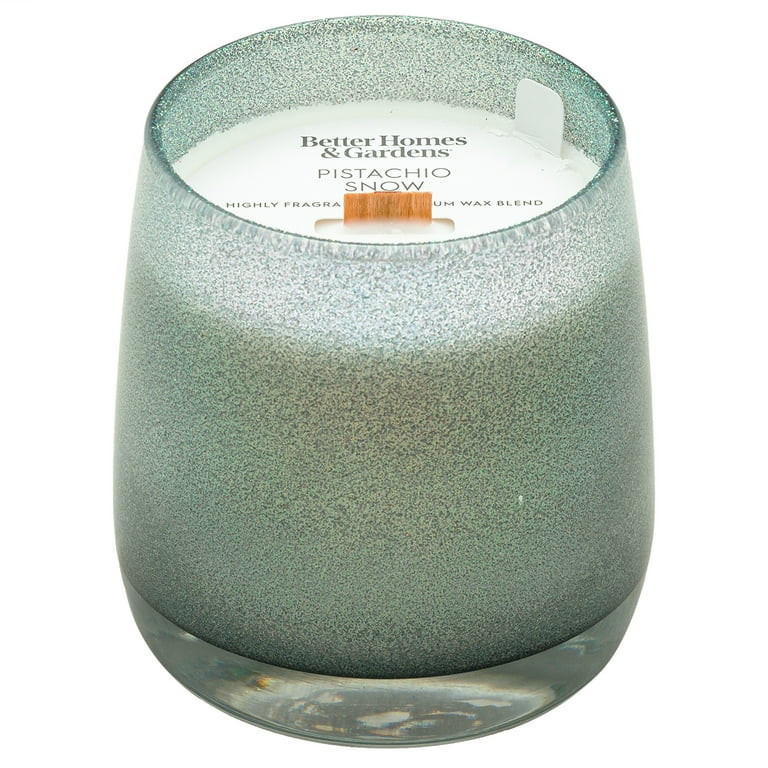 Better Homes & Gardens Wood 1-Wick Holiday Scented Glitter Jar Candle, Pistachio Snow, 14.5oz. | Walmart (US)